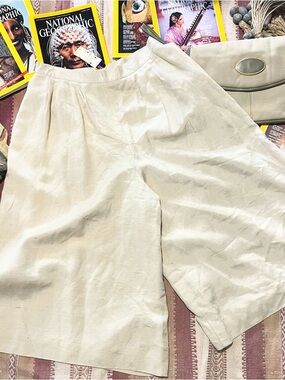 Vintage Wide Leg Cullotes in Light Beige Cream